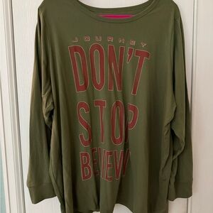 Torrid Olive Green Graphic Long Sleeve Tee